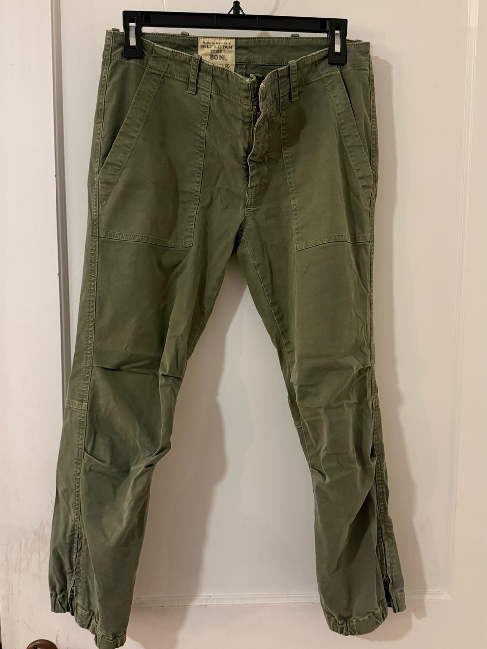 Nili Lotan Olive Green Utility Ankle Cargo Pants